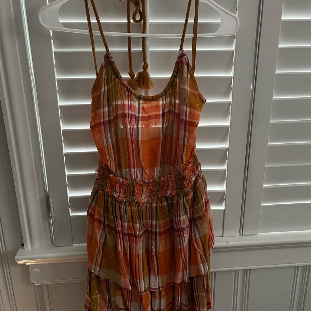 Plaid Sundress with Rope Straps